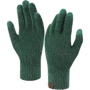 🆕Women's Green Winter Touchscreen Velvet Elastic Warm Gloves for Cold Weather